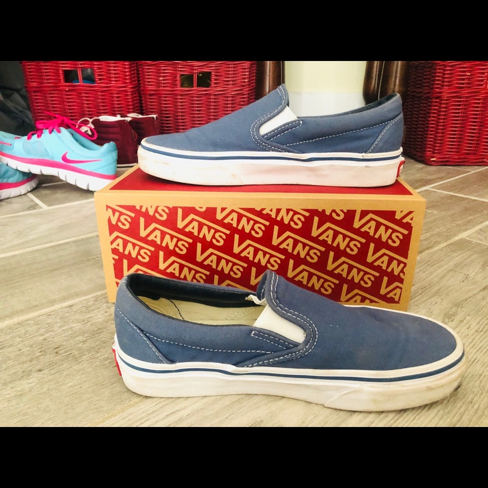 Blue slip on vans